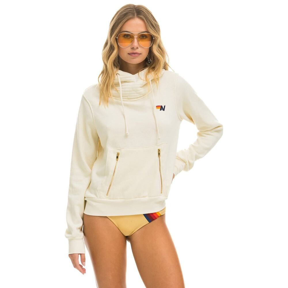 Aviator Nation Vintage White Unisex Ninja Pullover Hoodie Cozy Surf Core Medium - Picture 2 of 16